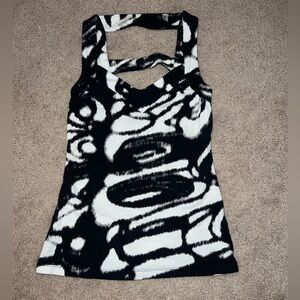 Express Black and White Patterned Tank Top